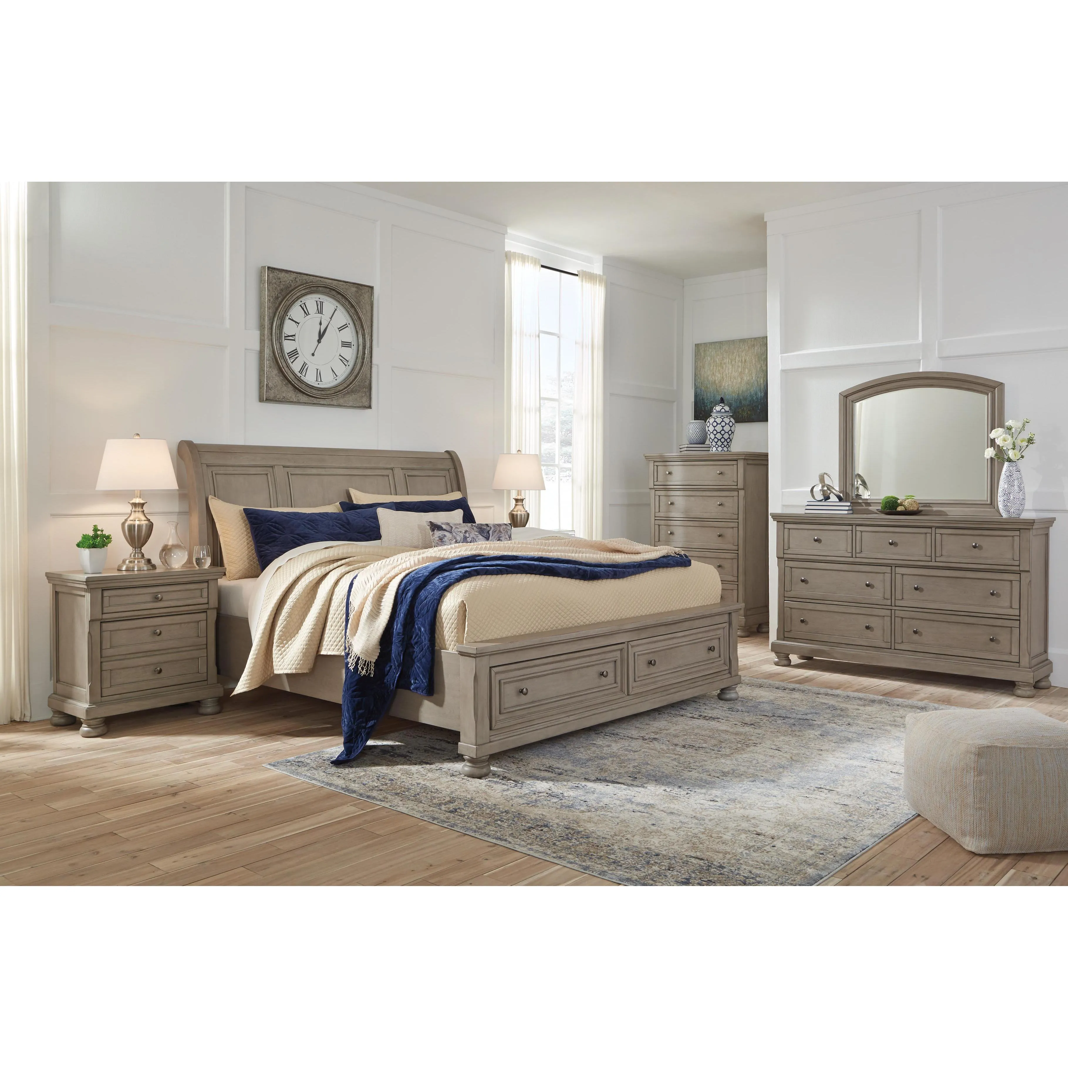 Signature Design by Ashley Lettner B733 6 pc Queen Sleigh Storage Bedroom Set
