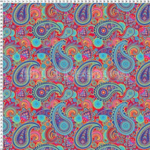 Spandex Paisley Festival Red