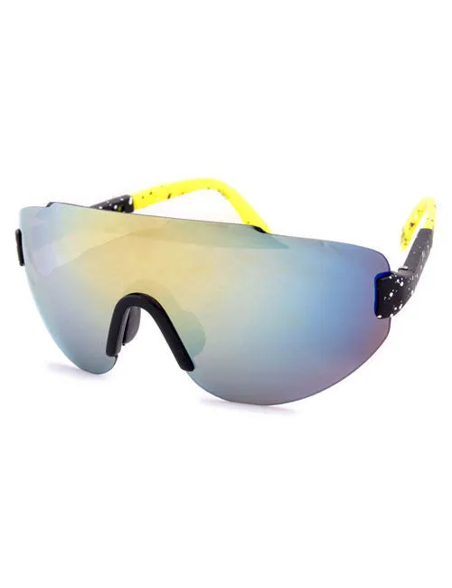 STEEZ Black/Yellow Sports Sunglasses
