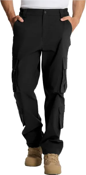 Susclude Cargo Pants for Men - Heavy Duty Stretch Tactical Pants Durability Ripstop Hiking Pants with 8 Pockets