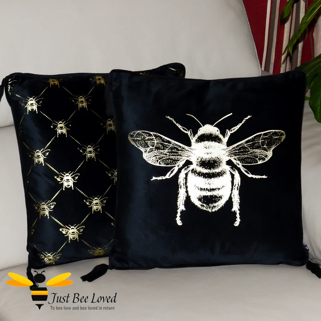 Temerity Jones Black & Gold Bee Scatter Cushion - 2 Styles