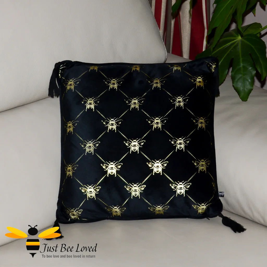 Temerity Jones Black & Gold Bee Scatter Cushion - 2 Styles