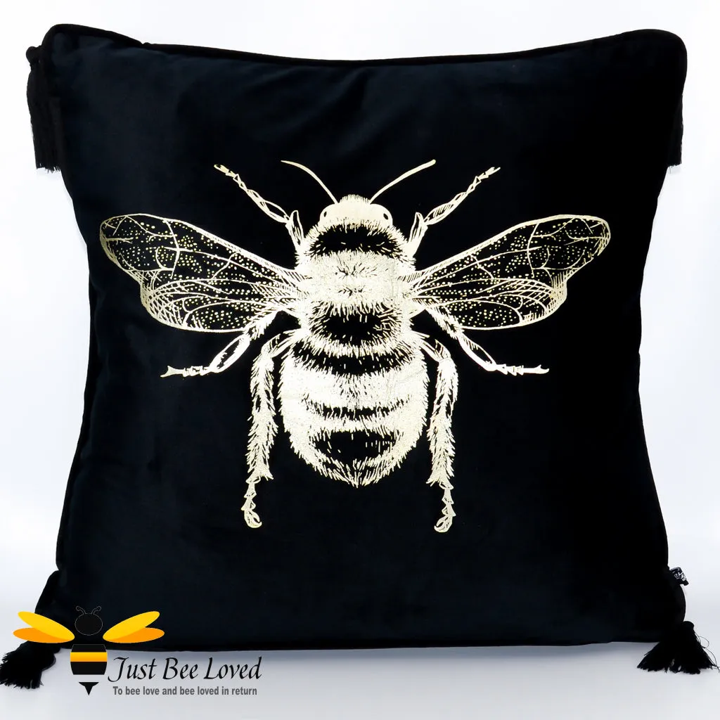 Temerity Jones Black & Gold Bee Scatter Cushion - 2 Styles