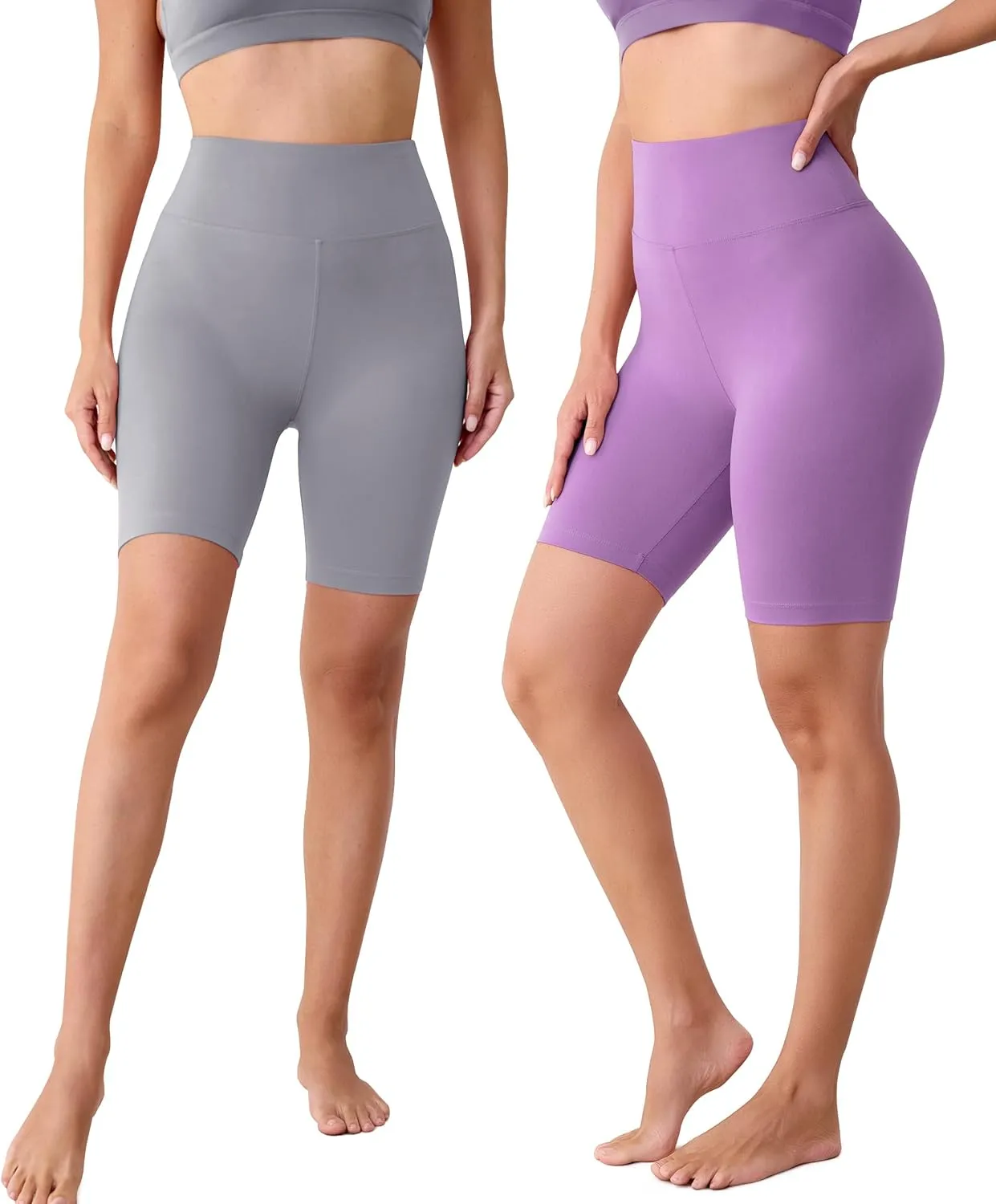 VALANDY Creamlush 3 Pack Biker Shorts for Women -8" High Waisted Soft Stretchy Spandex Athletic Yoga Shorts