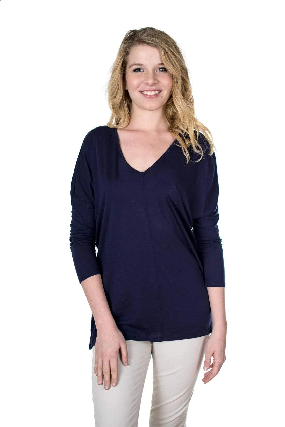 Velvet by Graham & Spencer Vasena 3/4 Sleeve V Neck Top - FINAL SALE