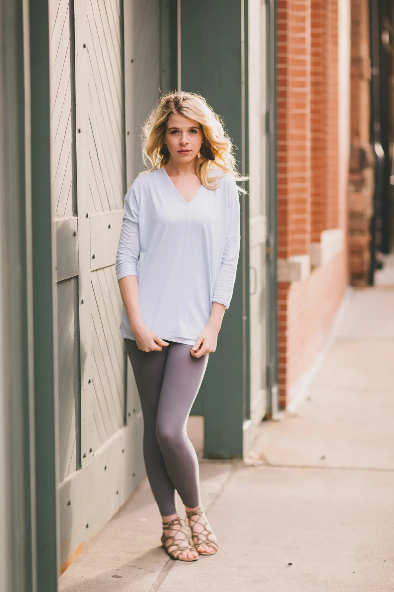 Velvet by Graham & Spencer Vasena 3/4 Sleeve V Neck Top - FINAL SALE