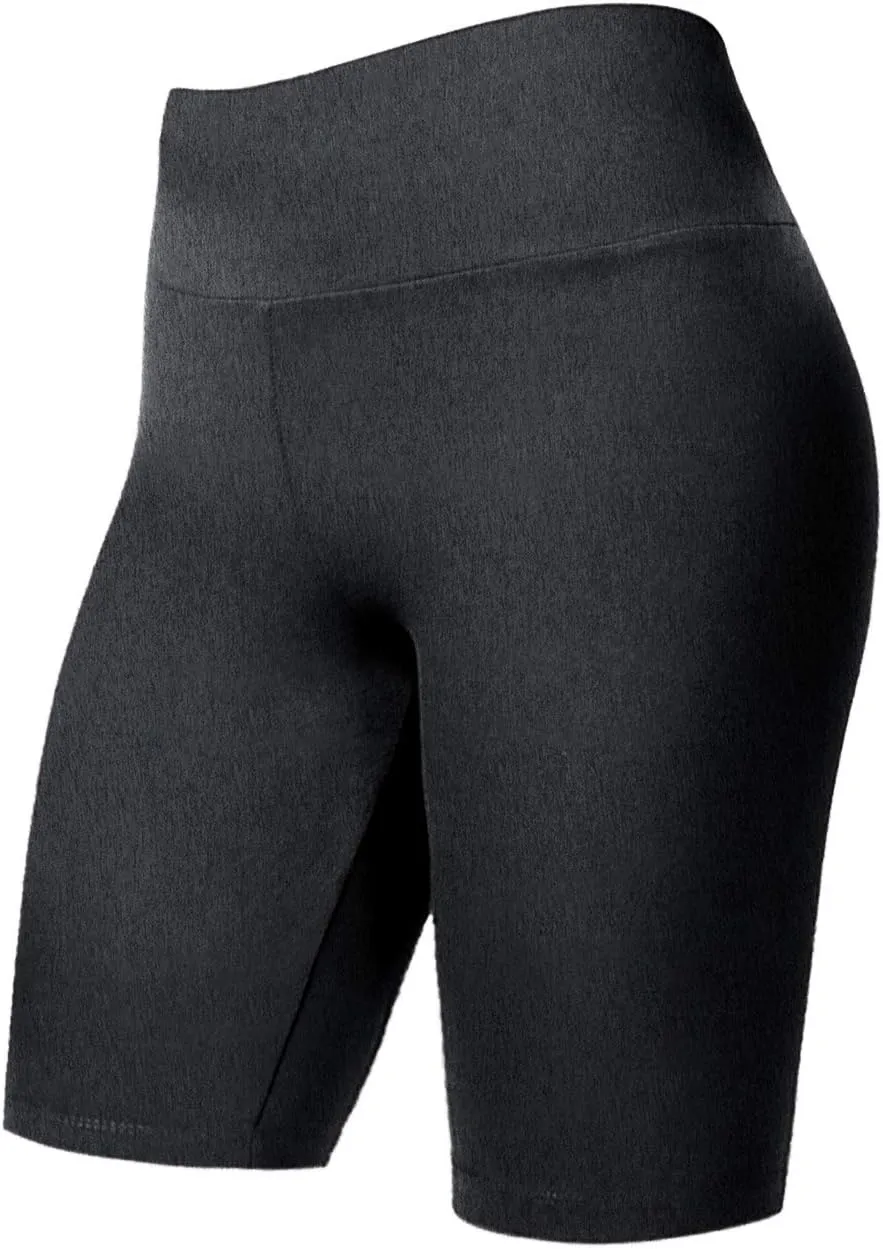 Women's Biker Shorts Buttery Soft High Waist Mid Thigh Cotton Spandex Pants