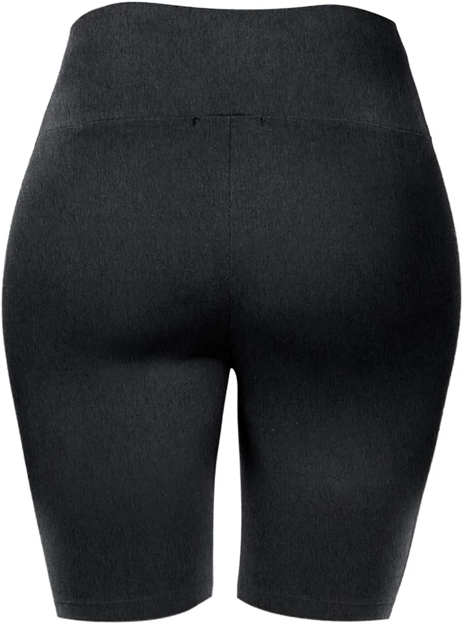 Women's Biker Shorts Buttery Soft High Waist Mid Thigh Cotton Spandex Pants