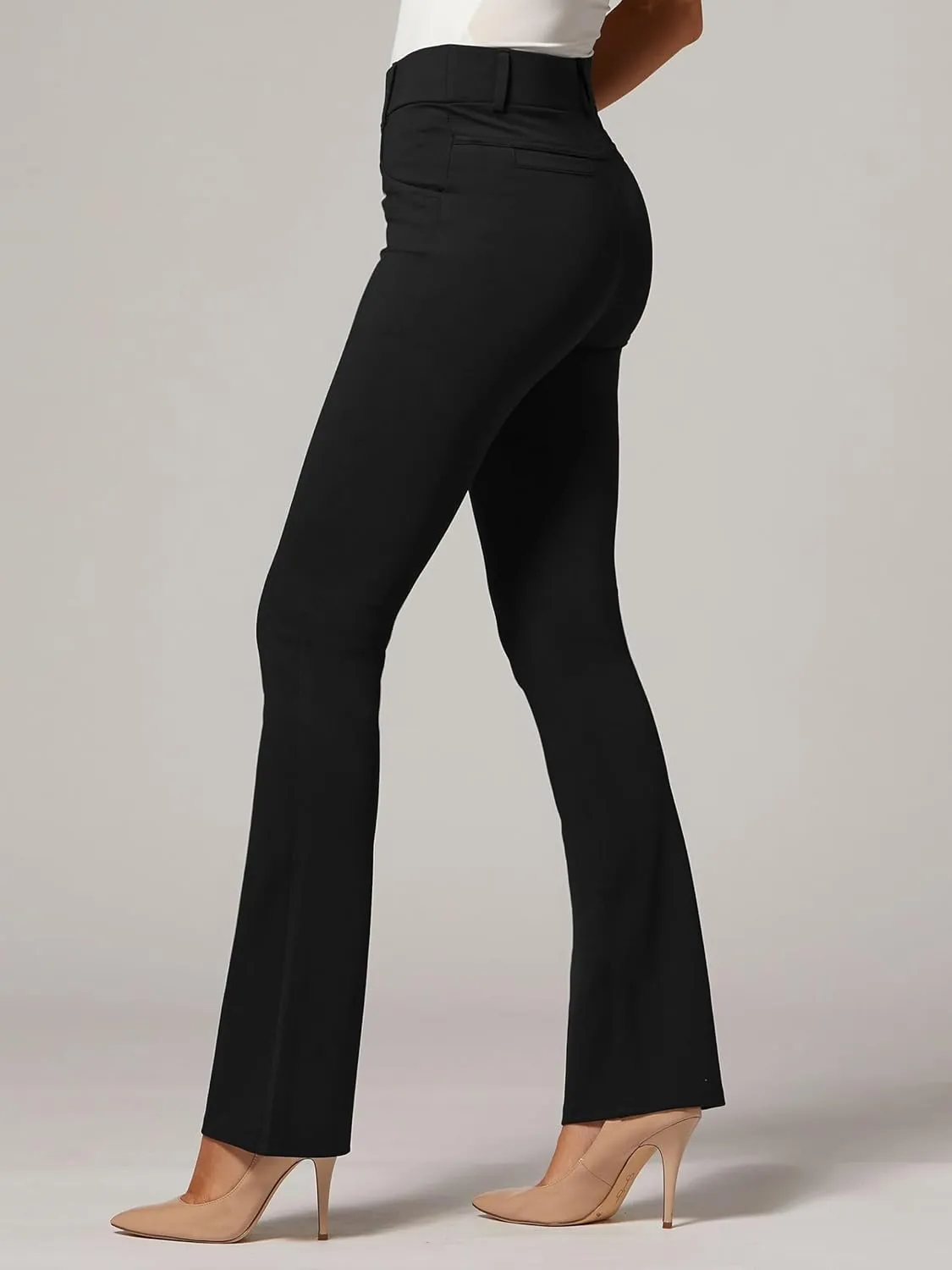 Women's Dress Pants - Wear to Work - Tummy Control Stretch - Pockets & Belt Loops - Bootcut (Available in Plus Size)