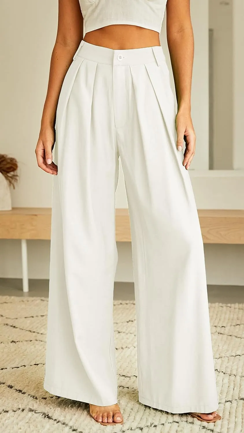 Women's High Waist Casual Wide Leg Palazzo Pants, Dress Pants for Women, Work Pants with Pockets for Women Office.