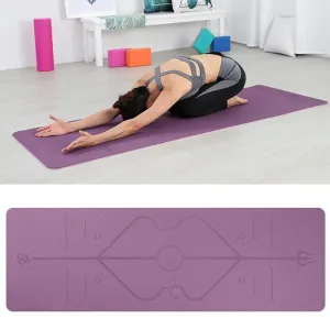 Yoga Mat with Position Line Non Slip Fitness Exercise Carpet Mat Workout